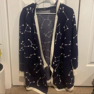 Think Geek astrology dark blue hooded sweater